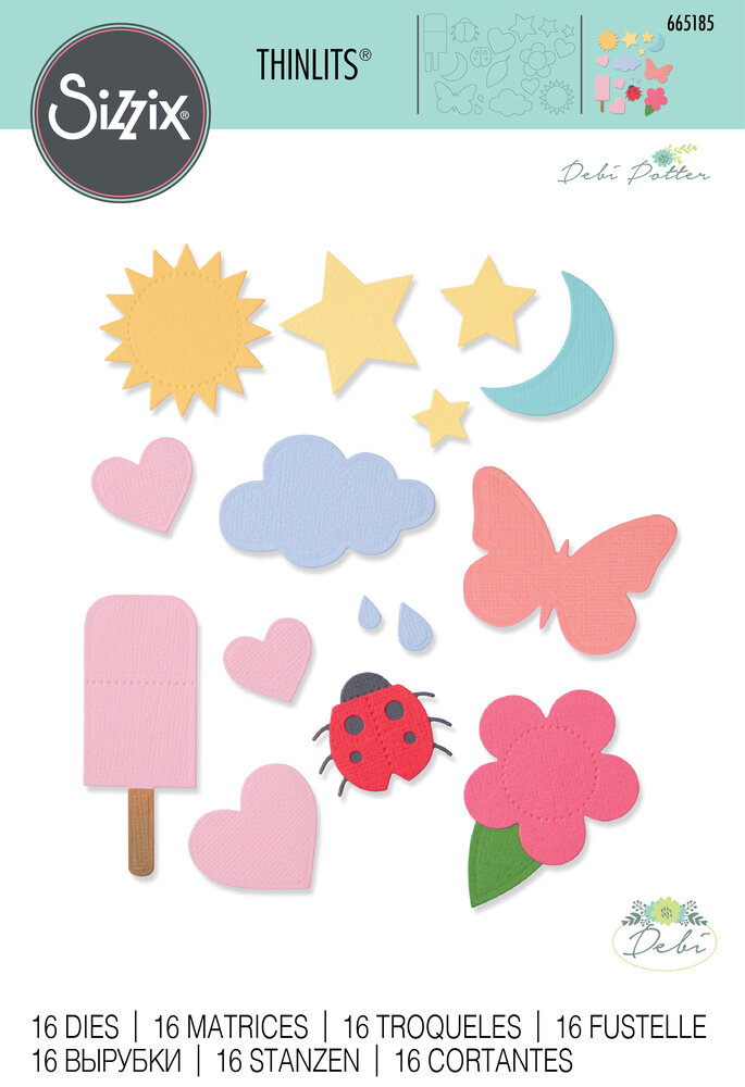 Sizzix Thinlits Die by Debi Potter Basic Shapes (16pcs) (665185) (DISCONTINUED)