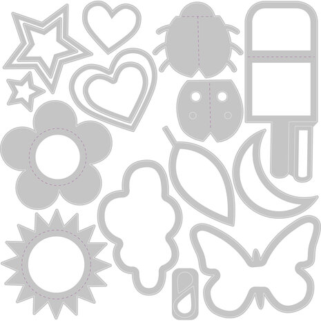 Sizzix Thinlits Die by Debi Potter Basic Shapes (16pcs) (665185) (DISCONTINUED)