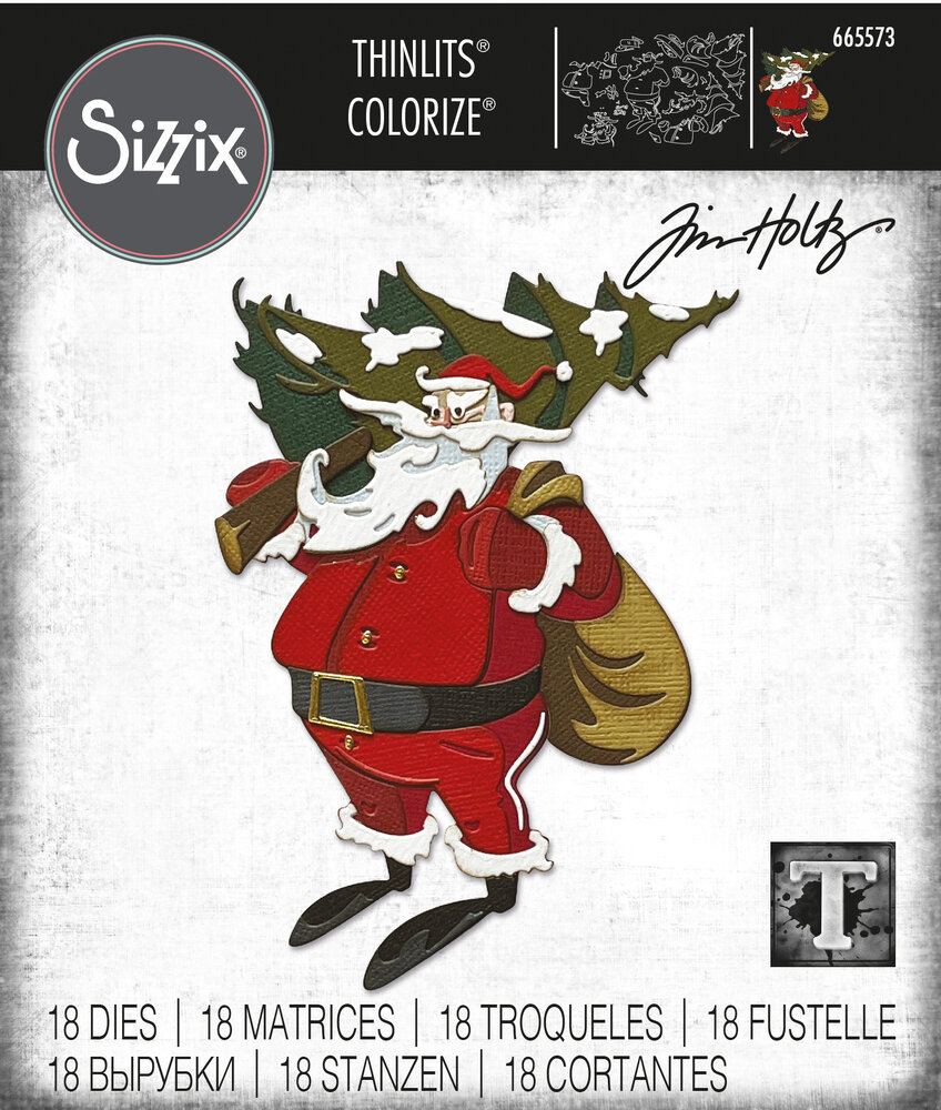 Sizzix Thinlits Colorize by Tim Holtz Woodland Santa (18pcs) (665573) (DISCONTINUED) Sizzix Thinlits Colorize by Tim Holtz Woodland Santa (18pcs) (665573) (DISCONTINUED)