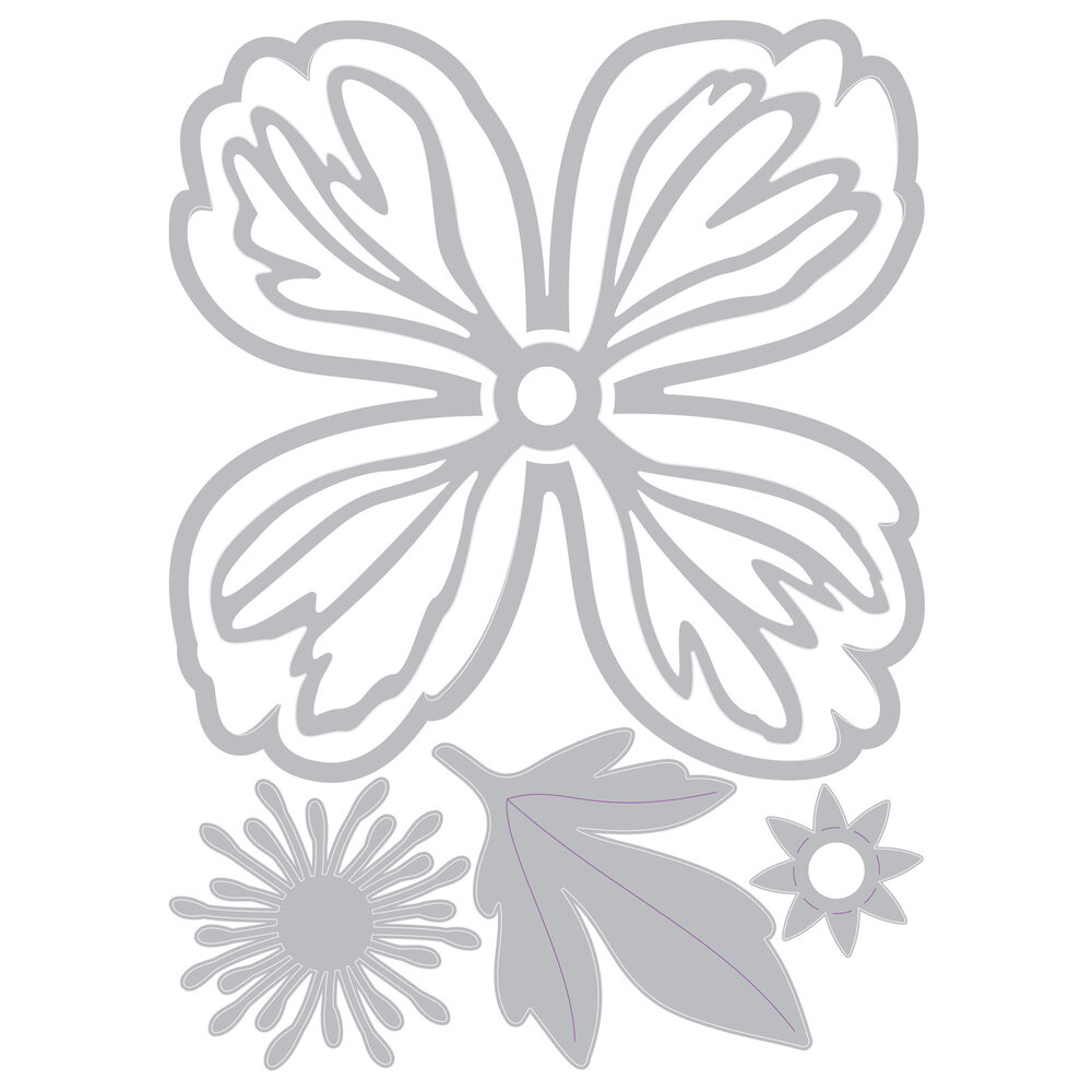 Sizzix Thinlits Die by Courtney Chilson Peony (5pcs) (663593) (DISCONTINUED)