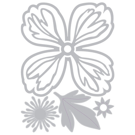 Sizzix Thinlits Die by Courtney Chilson Peony (5pcs) (663593) (DISCONTINUED)