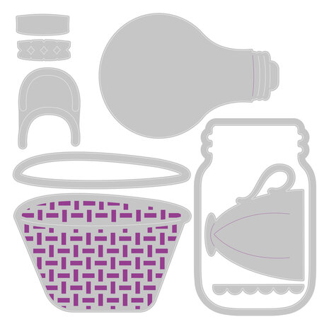 Sizzix Thinlits Die by Alexis Trimble Floral Vessels (9pcs) (666238) (DISCONTINUED)