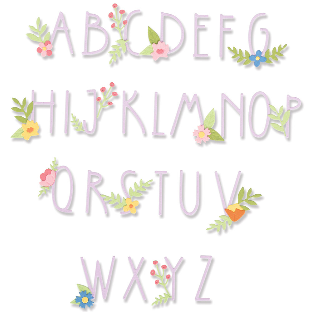 Sizzix Thinlits Die by Alexis Trimble Floral Alphabet (66pcs) (666236) (DISCONTINUED) Sizzix Thinlits Die by Alexis Trimble Floral Alphabet (66pcs) (666236) (DISCONTINUED)