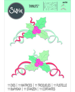 Sizzix Thinlits Die Boughs of Holly (11pcs) (664700) (OUTLET)