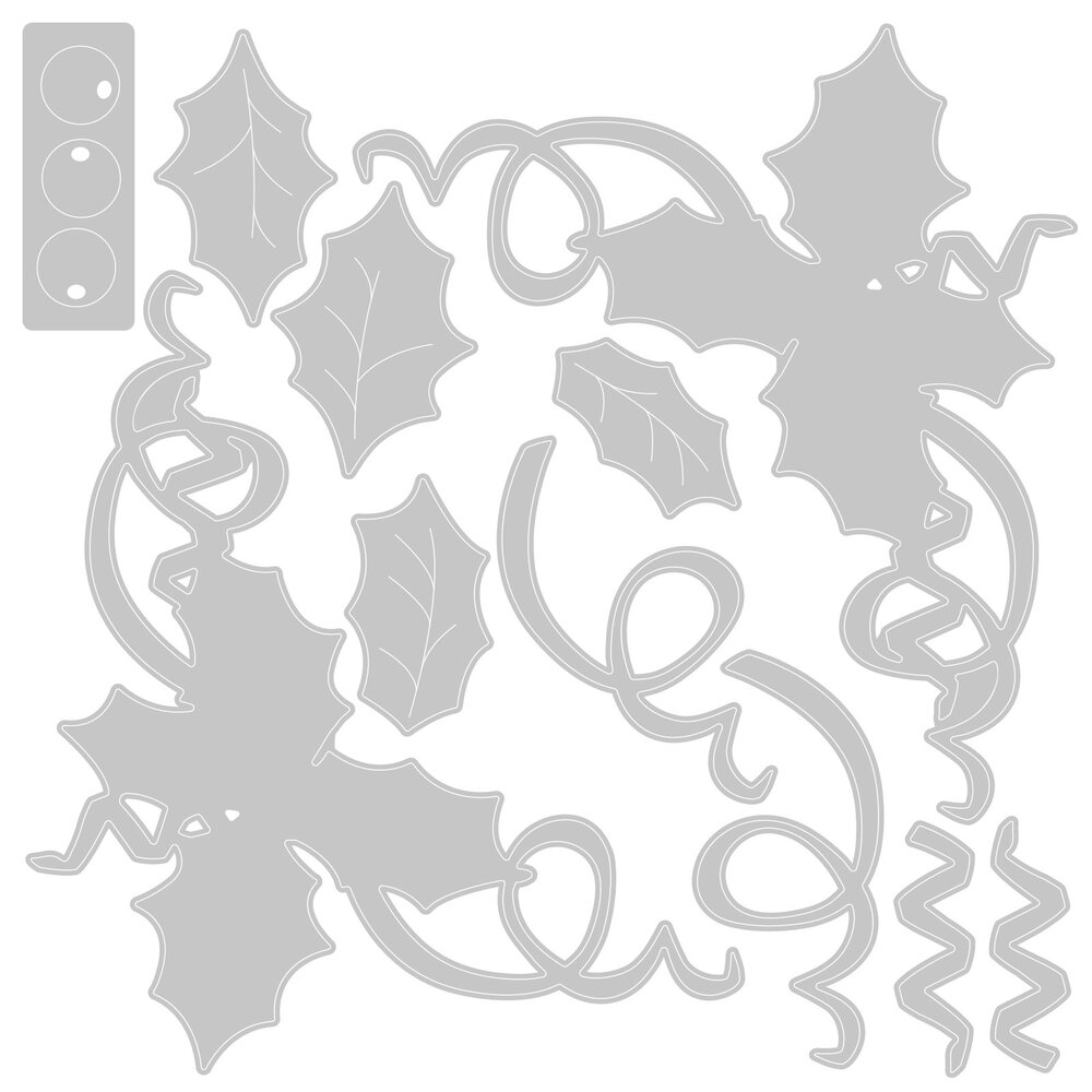 Sizzix Thinlits Die Boughs of Holly (11pcs) (664700) (OUTLET)