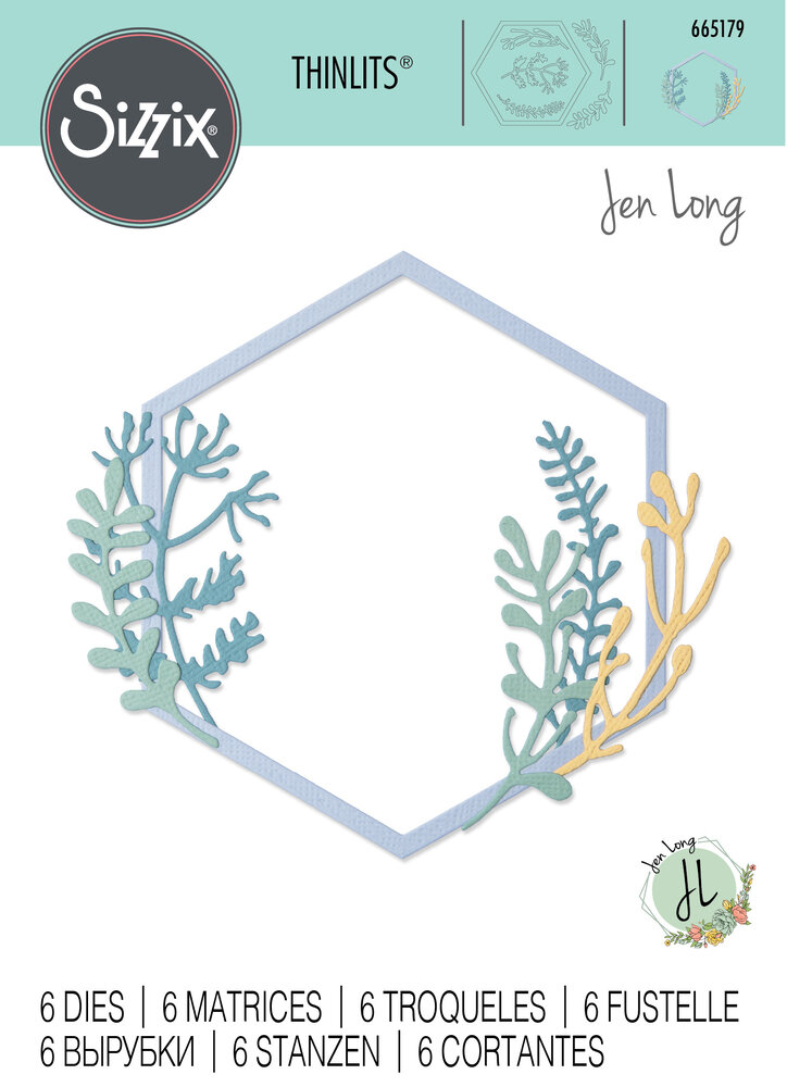 Sizzix Thinlits Die by Jen Long Botanical Frame (6pcs) (665179) (DISCONTINUED)