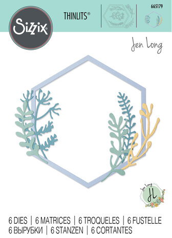 Sizzix Thinlits Die by Jen Long Botanical Frame (6pcs) (665179) (DISCONTINUED)