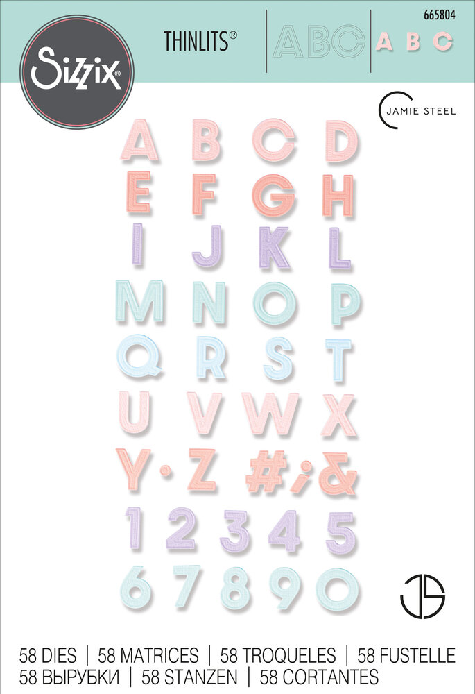 Sizzix Thinlits Die by Jamie Steel Spring Type (58pcs) (665804) (DISCONTINUED) Sizzix Thinlits Die by Jamie Steel Spring Type (58pcs) (665804) (DISCONTINUED)