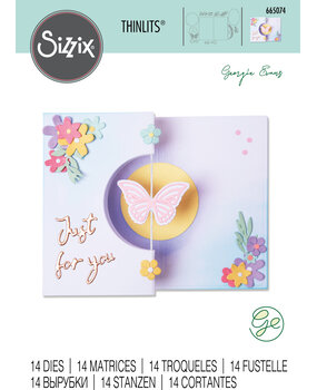 Sizzix Thinlits Die by Georgie Evans Butterfly Spinner Card (14pcs) (665074) (DISCONTINUED) Sizzix Thinlits Die by Georgie Evans Butterfly Spinner Card (14pcs) (665074) (DISCONTINUED)