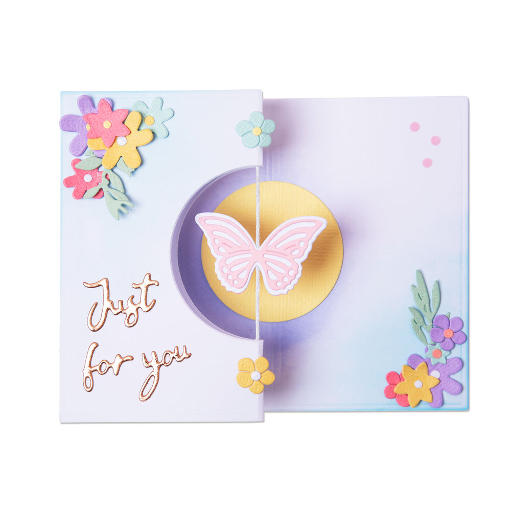 Sizzix Thinlits Die by Georgie Evans Butterfly Spinner Card (14pcs) (665074) (DISCONTINUED) Sizzix Thinlits Die by Georgie Evans Butterfly Spinner Card (14pcs) (665074) (DISCONTINUED)