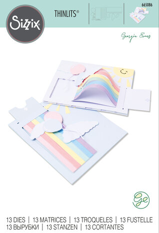 Sizzix Thinlits Die by Georgie Evans Rainbow Slider Card (13pcs) (665086) (DISCONTINUED) Sizzix Thinlits Die by Georgie Evans Rainbow Slider Card (13pcs) (665086) (DISCONTINUED)