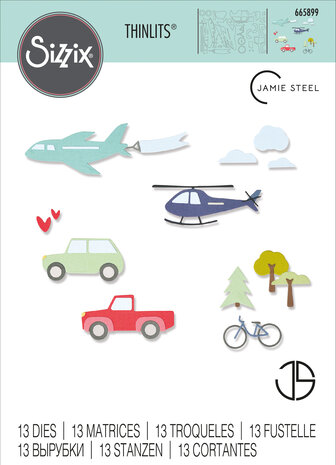 Sizzix Thinlits Die by Jamie Steel Transport Collection (13pcs) (665899) (DISCONTINUED) Sizzix Thinlits Die by Jamie Steel Transport Collection (13pcs) (665899) (DISCONTINUED)