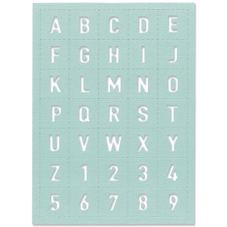 Sizzix Thinlits Die by Eileen Hull Tile Alphanumeric (666043) (DISCONTINUED) Sizzix Thinlits Die by Eileen Hull Tile Alphanumeric (666043) (DISCONTINUED)