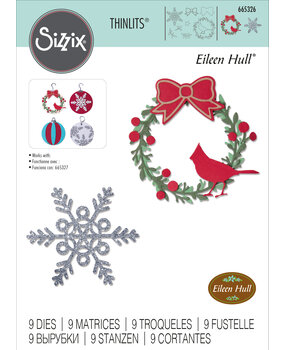 Sizzix Thinlits Die by Eileen Hull Wreath & Snowflake (9pcs) (665326) (DISCONTINUED) Sizzix Thinlits Die by Eileen Hull Wreath & Snowflake (9pcs) (665326) (DISCONTINUED)
