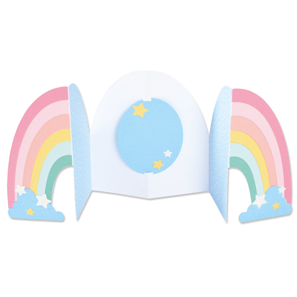 Sizzix Thinlits Die by Jen Long Card, Rainbow Fold-a-Long (11pcs) (665475) (DISCONTINUED)