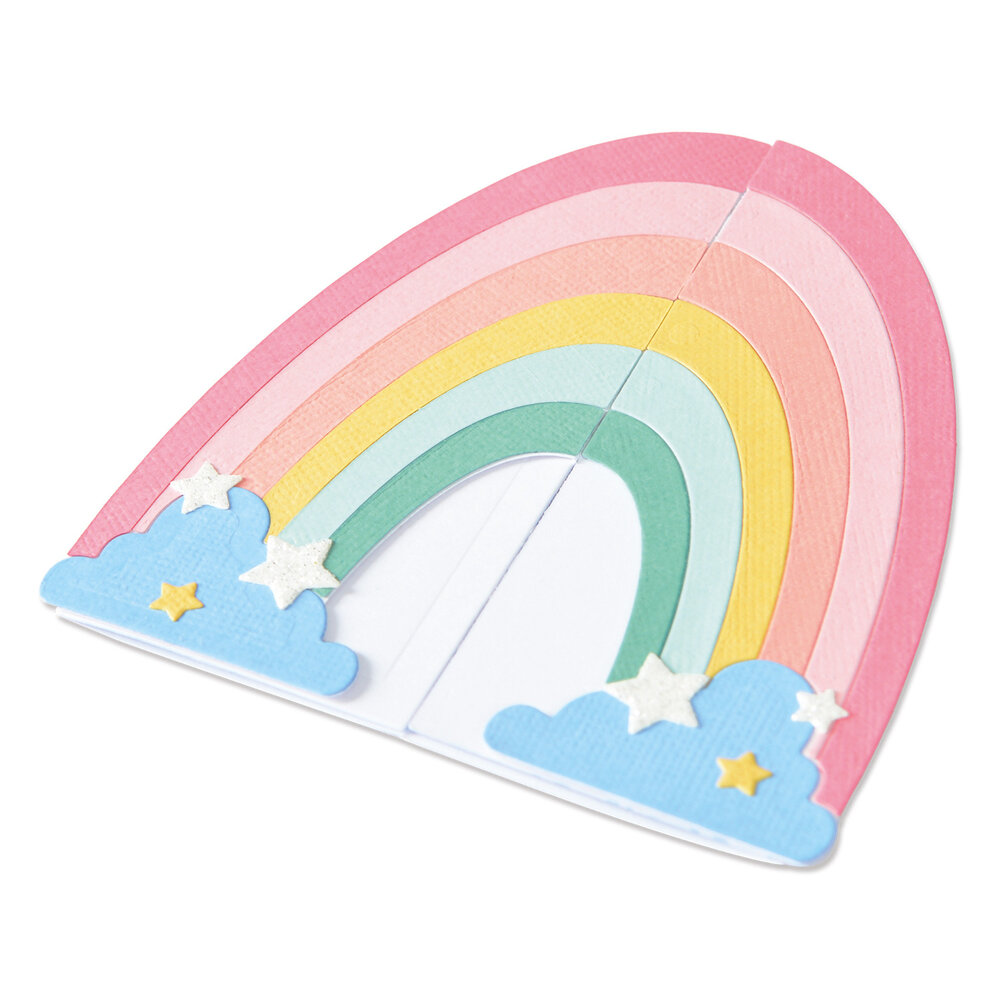 Sizzix Thinlits Die by Jen Long Card, Rainbow Fold-a-Long (11pcs) (665475) (DISCONTINUED)