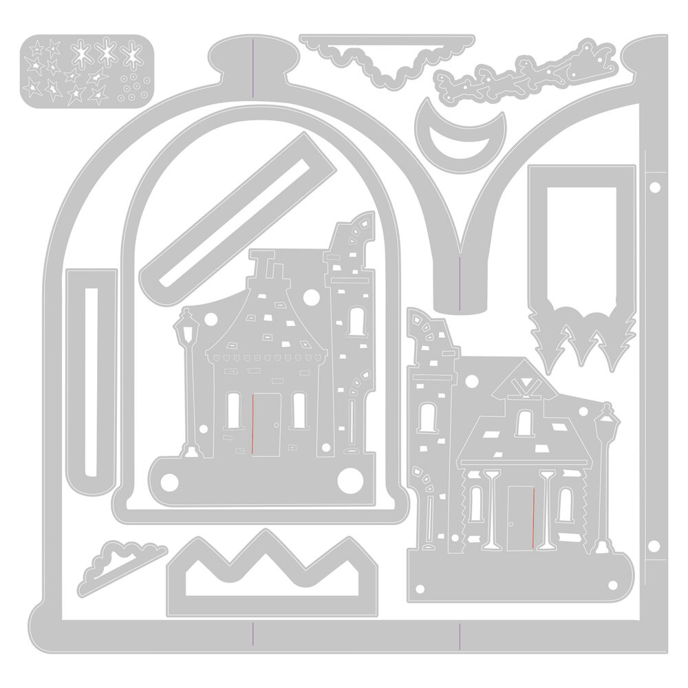 Sizzix Thinlits Die by Jen Long Card, Bell Jar Fold-a-Long (13pcs) (665380) (DISCONTINUED) Sizzix Thinlits Die by Jen Long Card, Bell Jar Fold-a-Long (13pcs) (665380) (DISCONTINUED)