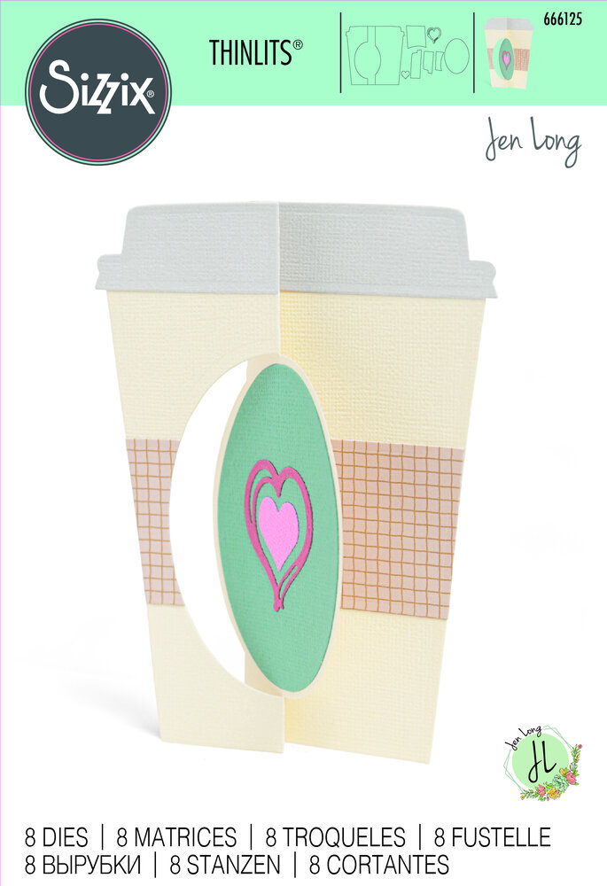Sizzix Thinlits Die by Jen Long Card Café (8pcs) (666125) (DISCONTINUED) Sizzix Thinlits Die by Jen Long Card Café (8pcs) (666125) (DISCONTINUED)