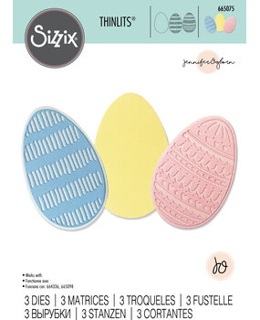 Sizzix Thinlits Die by Jennifer Ogborn Decorative Eggs (3pcs) (665075) (DISCONTINUED) Sizzix Thinlits Die by Jennifer Ogborn Decorative Eggs (3pcs) (665075) (DISCONTINUED)