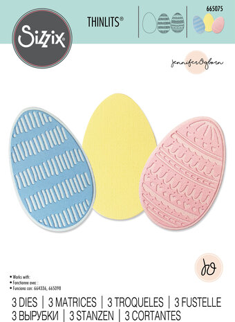 Sizzix Thinlits Die by Jennifer Ogborn Decorative Eggs (3pcs) (665075) (DISCONTINUED)