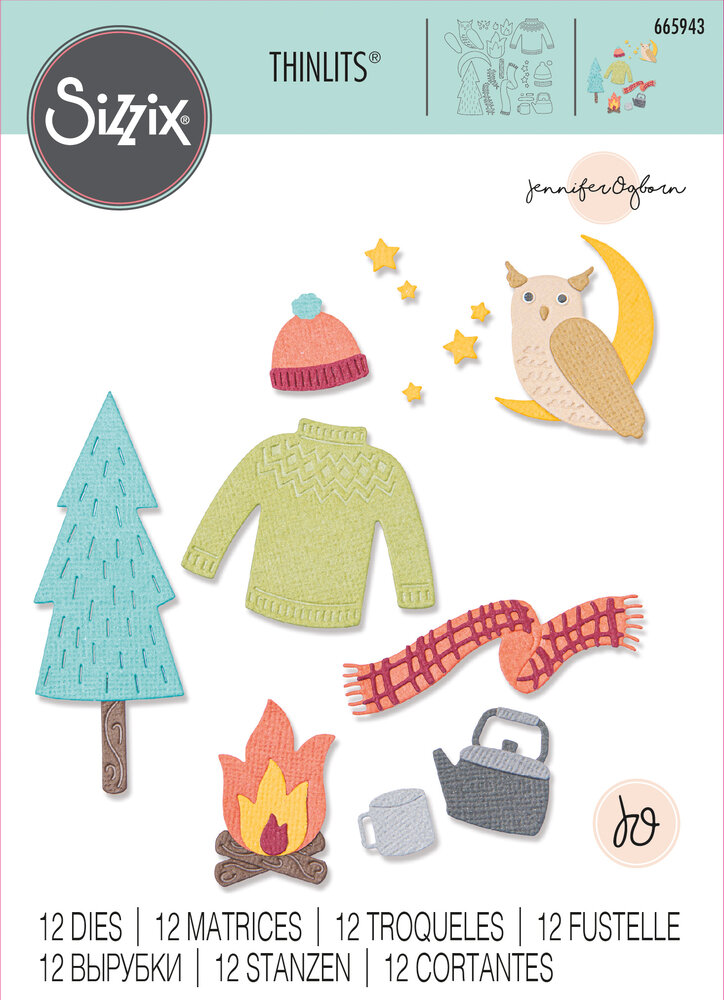 Sizzix Thinlits Die by Jennifer Ogborn Cozy Woodland (12pcs) (665943) (DISCONTINUED)