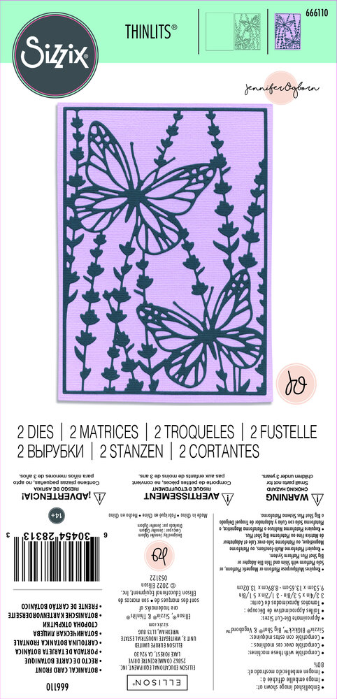 Sizzix Thinlits Die by Jennifer Ogborn Botanical Card Front (2pcs) (666110) (DISCONTINUED) Sizzix Thinlits Die by Jennifer Ogborn Botanical Card Front (2pcs) (666110) (DISCONTINUED)