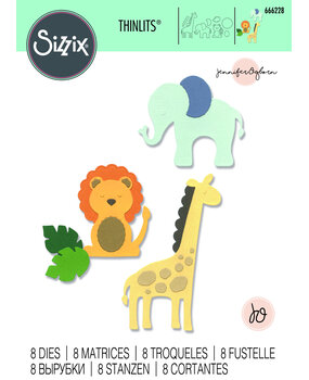 Sizzix Thinlits Die by Jennifer Ogborn Basic Zoo Animals (8pcs) (666228) (DISCONTINUED) Sizzix Thinlits Die by Jennifer Ogborn Basic Zoo Animals (8pcs) (666228) (DISCONTINUED)
