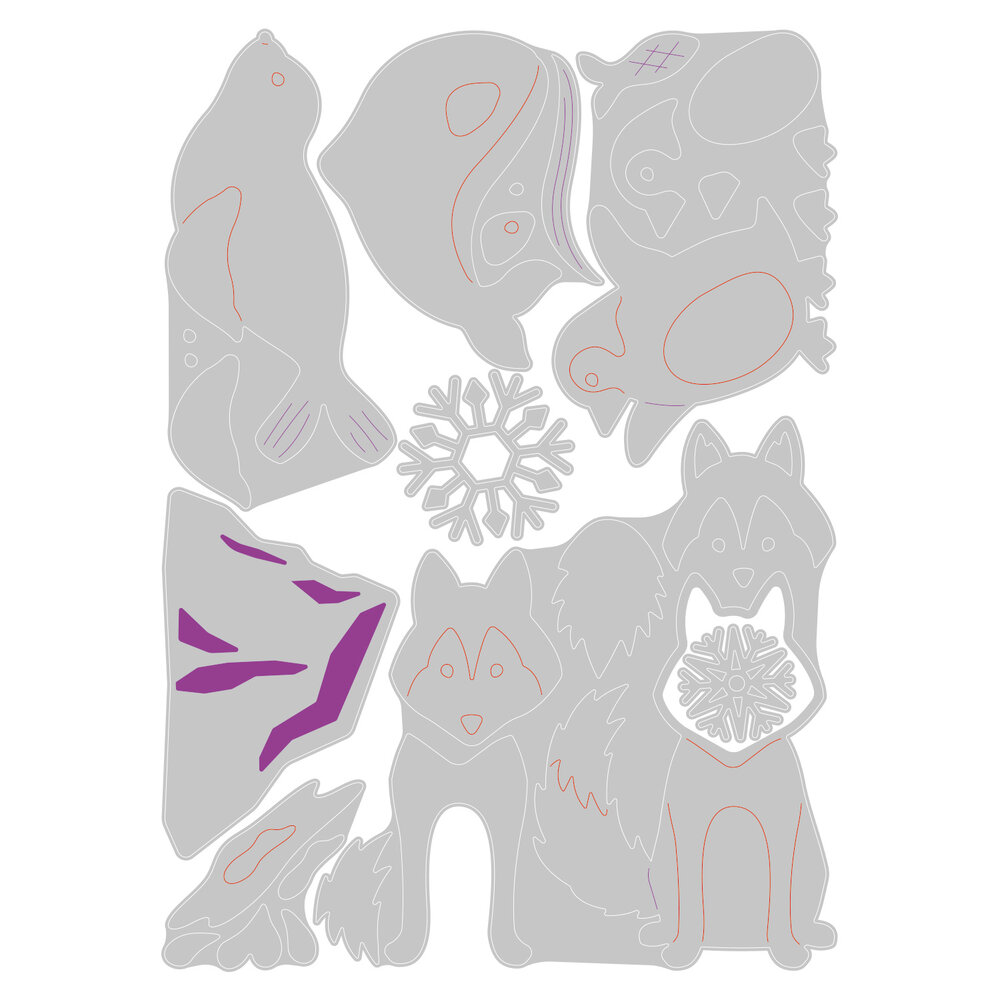 Sizzix Thinlits Die by Jennifer Ogborn Arctic Animals (8pcs) (666013) (DISCONTINUED) Sizzix Thinlits Die by Jennifer Ogborn Arctic Animals (8pcs) (666013) (DISCONTINUED)