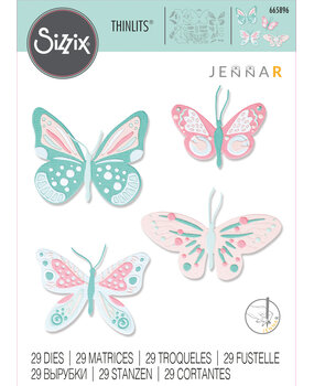 Sizzix Thinlits Die by Jenna Rushforth Patterned Butterflies (29pcs) (665896) (DISCONTINUED) Sizzix Thinlits Die by Jenna Rushforth Patterned Butterflies (29pcs) (665896) (DISCONTINUED)