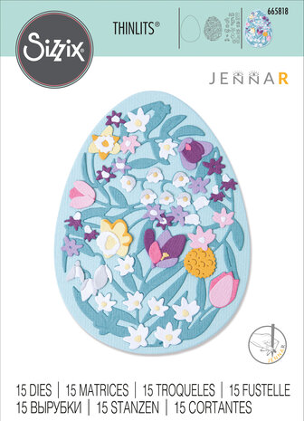 Sizzix Thinlits Die by Jenna Rushforth Intricate Floral Egg (15pcs) (665818) (DISCONTINUED) Sizzix Thinlits Die by Jenna Rushforth Intricate Floral Egg (15pcs) (665818) (DISCONTINUED)