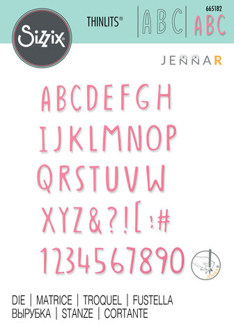 Sizzix Thinlits Die by Jenna Rushforth Hand Drawn Alphabet (665182) (DISCONTINUED)