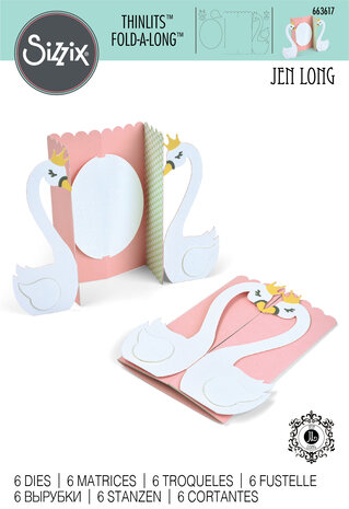 Sizzix Thinlits Die by Jen Long Card, Swan Fold-a-Long (663617) (DISCONTINUED)