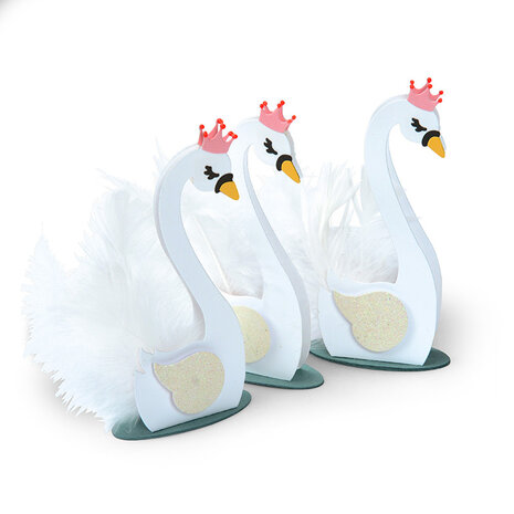 Sizzix Thinlits Die by Jen Long Card, Swan Fold-a-Long (663617) (DISCONTINUED)