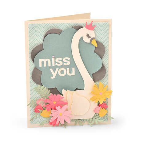 Sizzix Thinlits Die by Jen Long Card, Swan Fold-a-Long (663617) (DISCONTINUED)