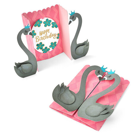 Sizzix Thinlits Die by Jen Long Card, Swan Fold-a-Long (663617) (DISCONTINUED)