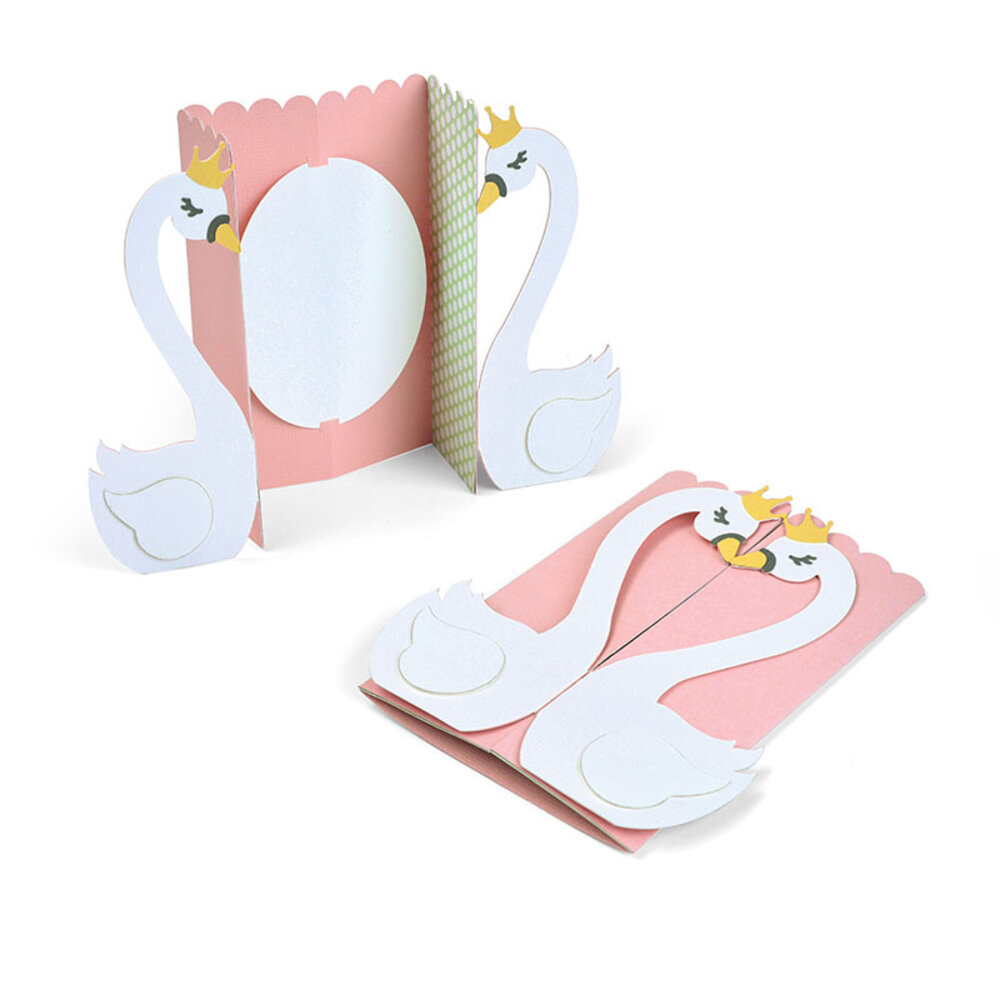 Sizzix Thinlits Die by Jen Long Card, Swan Fold-a-Long (663617) (DISCONTINUED)