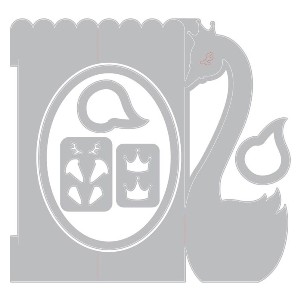 Sizzix Thinlits Die by Jen Long Card, Swan Fold-a-Long (663617) (DISCONTINUED)