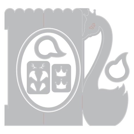 Sizzix Thinlits Die by Jen Long Card, Swan Fold-a-Long (663617) (DISCONTINUED)