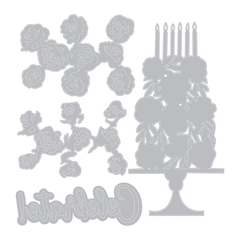 Sizzix Thinlits Die by Jen Long Celebrate Cake (4pcs) (664243) (DISCONTINUED) Sizzix Thinlits Die by Jen Long Celebrate Cake (4pcs) (664243) (DISCONTINUED)