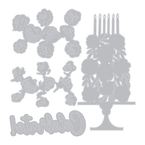 Sizzix Thinlits Die by Jen Long Celebrate Cake (4pcs) (664243) (DISCONTINUED) Sizzix Thinlits Die by Jen Long Celebrate Cake (4pcs) (664243) (DISCONTINUED)