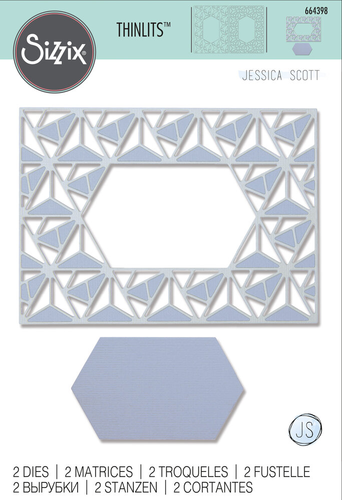 Sizzix Thinlits Die by Jessica Scott Geo Lattice Frame (2pcs) (664398) (DISCONTINUED) Sizzix Thinlits Die by Jessica Scott Geo Lattice Frame (2pcs) (664398) (DISCONTINUED)