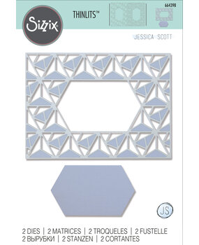 Sizzix Thinlits Die by Jessica Scott Geo Lattice Frame (2pcs) (664398) (DISCONTINUED) Sizzix Thinlits Die by Jessica Scott Geo Lattice Frame (2pcs) (664398) (DISCONTINUED)