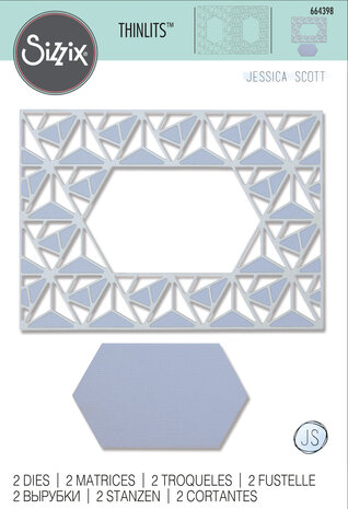 Sizzix Thinlits Die by Jessica Scott Geo Lattice Frame (2pcs) (664398) (DISCONTINUED) Sizzix Thinlits Die by Jessica Scott Geo Lattice Frame (2pcs) (664398) (DISCONTINUED)