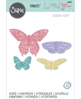 Sizzix Thinlits Die by Jessica Scott Flutter on By (9pcs) (665097) (DISCONTINUED) Sizzix Thinlits Die by Jessica Scott Flutter on By (9pcs) (665097) (DISCONTINUED)