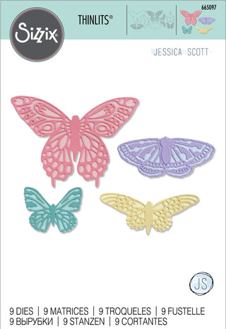 Sizzix Thinlits Die by Jessica Scott Flutter on By (9pcs) (665097) (DISCONTINUED)