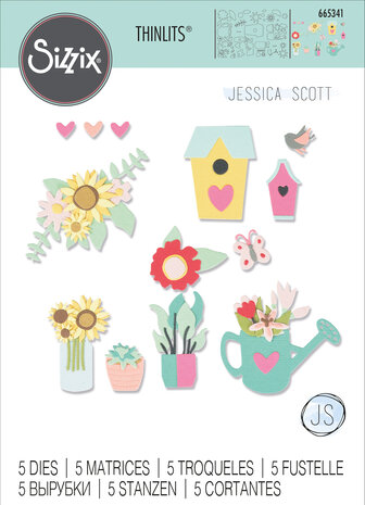 Sizzix Thinlits Die by Jessica Scott Floral Garden (5pcs) (665341) (DISCONTINUED)
