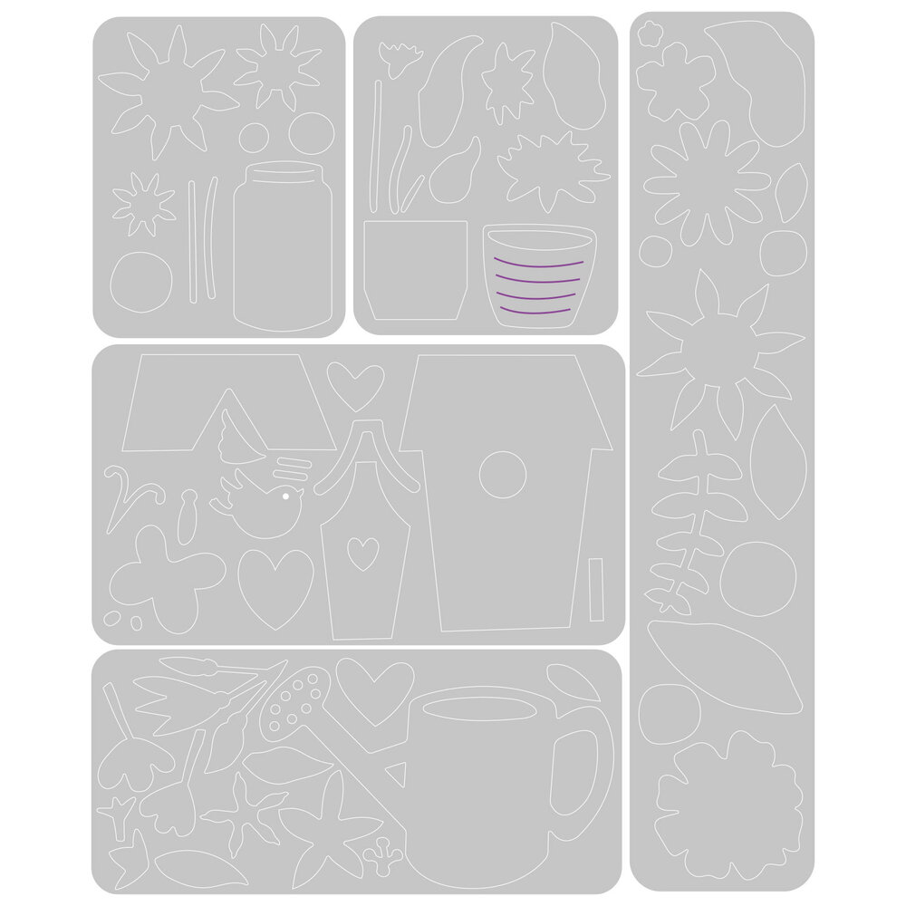 Sizzix Thinlits Die by Jessica Scott Floral Garden (5pcs) (665341) (DISCONTINUED)