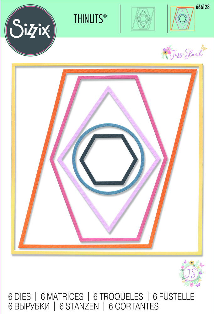 Sizzix Thinlits Die by Jess Slack Shaped Frames (6pcs) (666128) (DISCONTINUED)