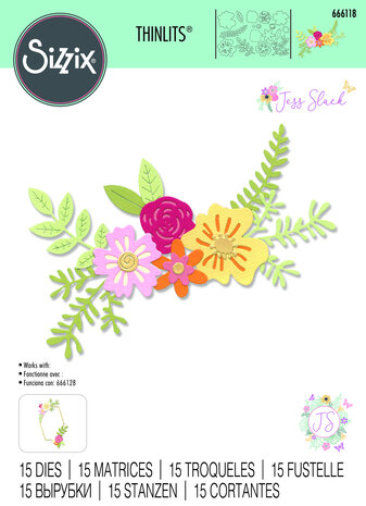 Sizzix Thinlits Die by Jess Slack Floral Cluster (15pcs) (666118) (DISCONTINUED)