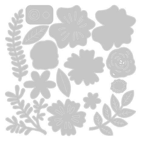 Sizzix Thinlits Die by Jess Slack Floral Cluster (15pcs) (666118) (DISCONTINUED)